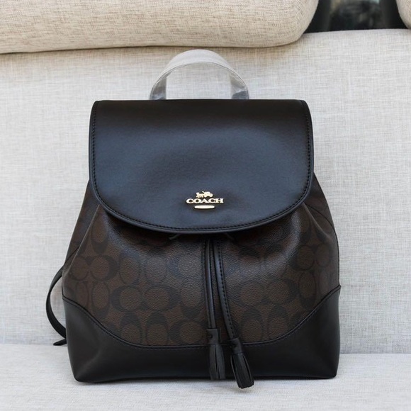 COACH ELLE BACKPACK IN SIGNATURE CANVAS - Picture 1 of 6